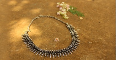 Khwab ✽ Antique Finish White Metal ✽ Necklace { 23 }